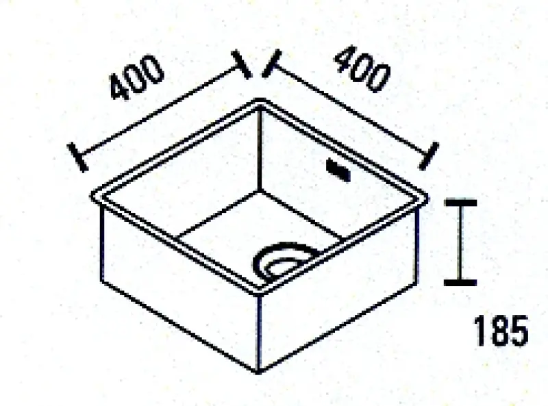 ABK Bingara 40fvi lavello in acciaio inossidabile 40x40cm montaggio a filo sottopiano e sopra il piano BIN40FVI