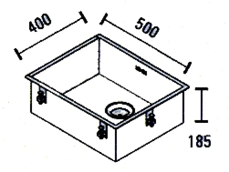 ABK Bingara lavello in acciaio inossidabile 50x40cm montaggio a filo sottopiano e sopra il piano BIN50FVI