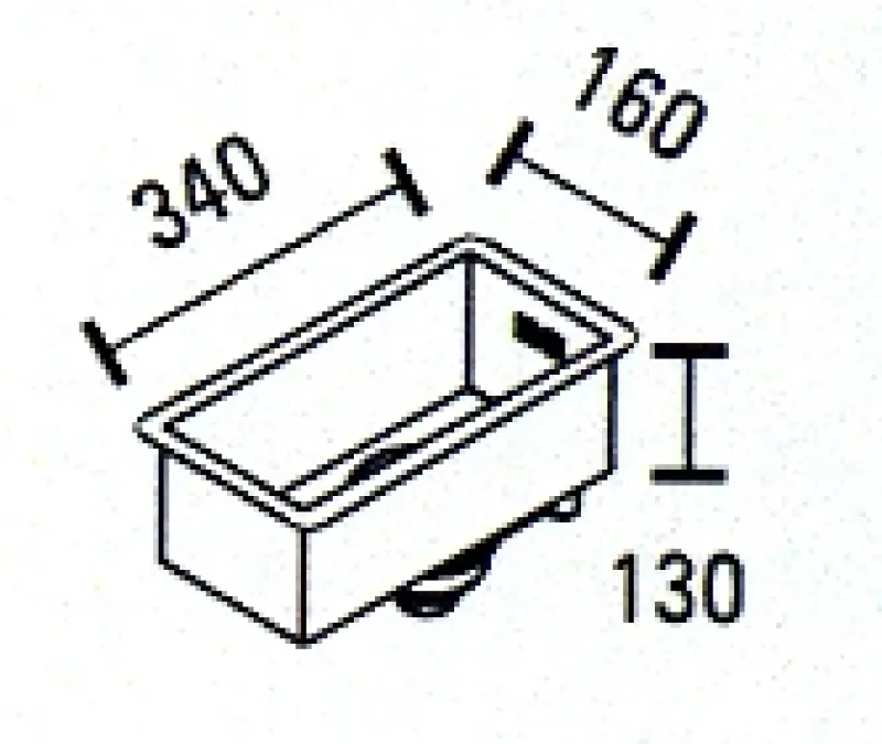 ABK Baronga lavello piccolo in acciaio inossidabile 16x34 cm montaggio a filo sottopiano e sopra il piano BAR16FVI
