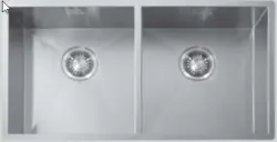 ABK Baronga lavello doppio grande in acciaio inossidabile 37x40+37x40 cm montaggio a filo sottopiano e sopra il piano BAR3737FVI