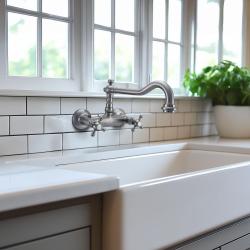 PB Rubinetto da cucina nostalgico V2721 montato a parete in acciaio inossidabile