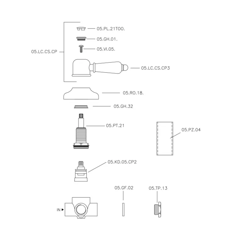 Huber Croisette Deviatore Bronzo 1/2 653.CS01H.BA