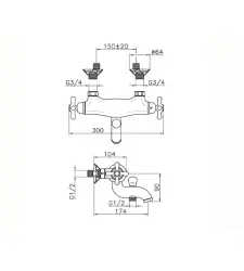 Rubinetto termostatico per vasca Huber Croisette Bronzo CST2701027