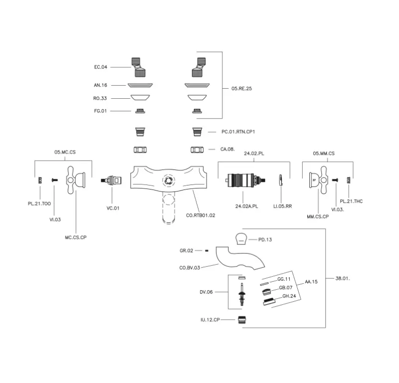 Rubinetto termostatico per vasca Huber Croisette Bronzo CST2701027