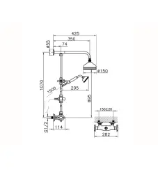 Huber Victorian Set doccia termostatico 15cm Bronzo 390.VT01H.BA