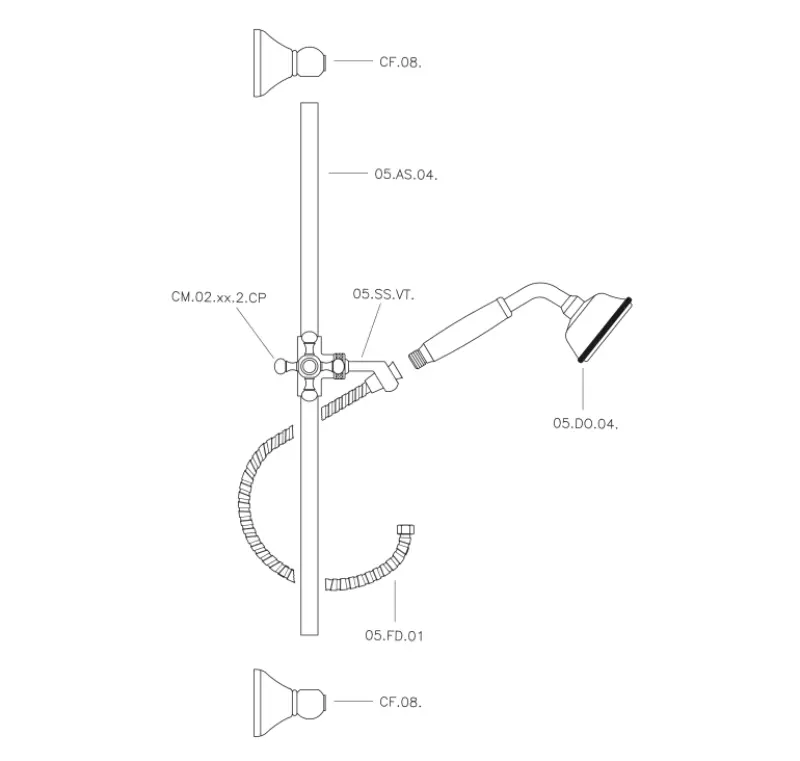 Set asta doccia Victorian Huber Bronzo 62.03H.BA