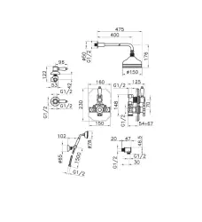 Huber Victorian Set doccia termostatico da incasso Bronzo 913.VT01H.BA