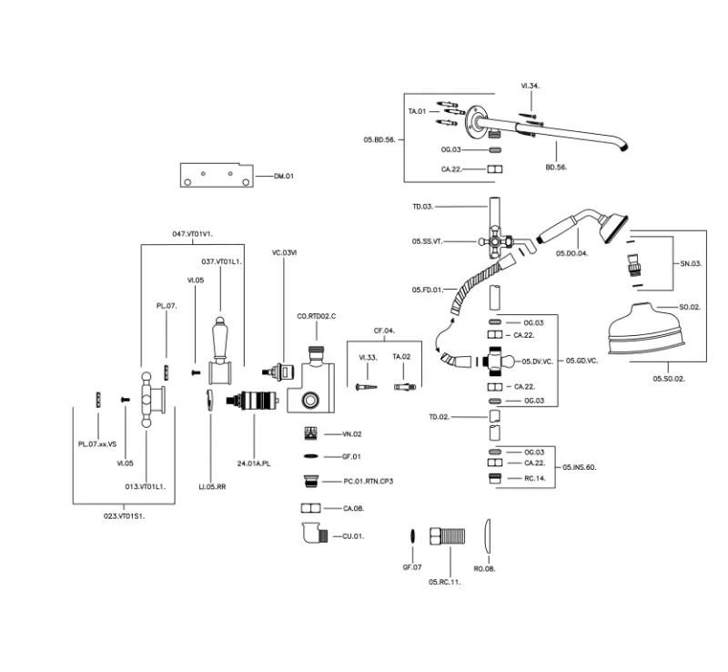 Huber Victorian Set doccia termostatico 20cm Bronzo 590.VT21H.BA