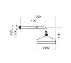 Doccia a pioggia nostalgica Huber 20cm in bronzo con braccio da parete 611.02H.BA