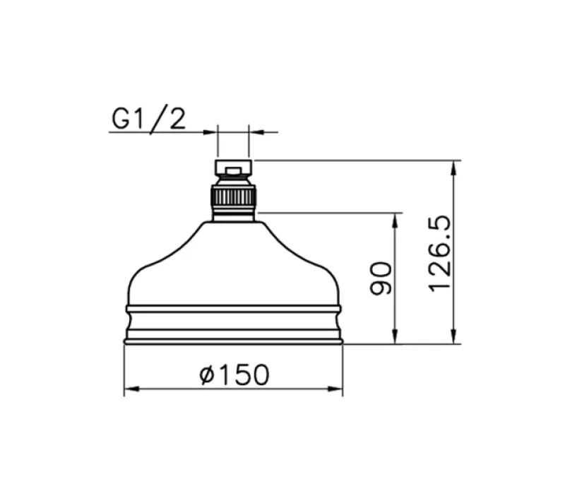 Doccia a pioggia nostalgica Huber 15cm Cromo 05.SO.01H.CR