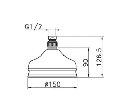 Doccia a pioggia nostalgica Huber 15cm in acciaio inossidabile 05.SO.01H.AC