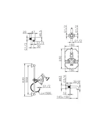 Huber Victorian Termostatico Incasso Set Doccia-Bagno in Acciaio Inossidabile 914.VT01H.AC