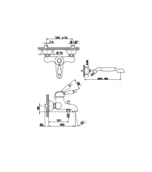 Huber Croisette Rubinetto per vasca da bagno con set doccia a mano Cromato CM00012021