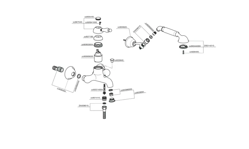 Huber Croisette Rubinetto per vasca da bagno con set doccia a mano Cromato CM00012021