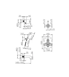 Huber Croisette Set da incasso per rubinetto da bagno Oro 915.CS01H.AG