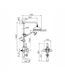 Huber Victorian Set doccia termostatico Cromo 592.VT21H.CR