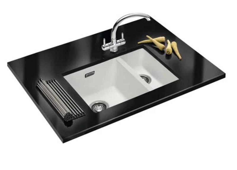 Franke Sirius 2 S2D 160 un mezzo 1,5 lavabo in plastica bianco 53,5x41cm sottotop 125.0252.219