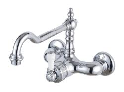 Rubinetto da cucina nostalgico Hermitage R a parete Cromo 10.9021