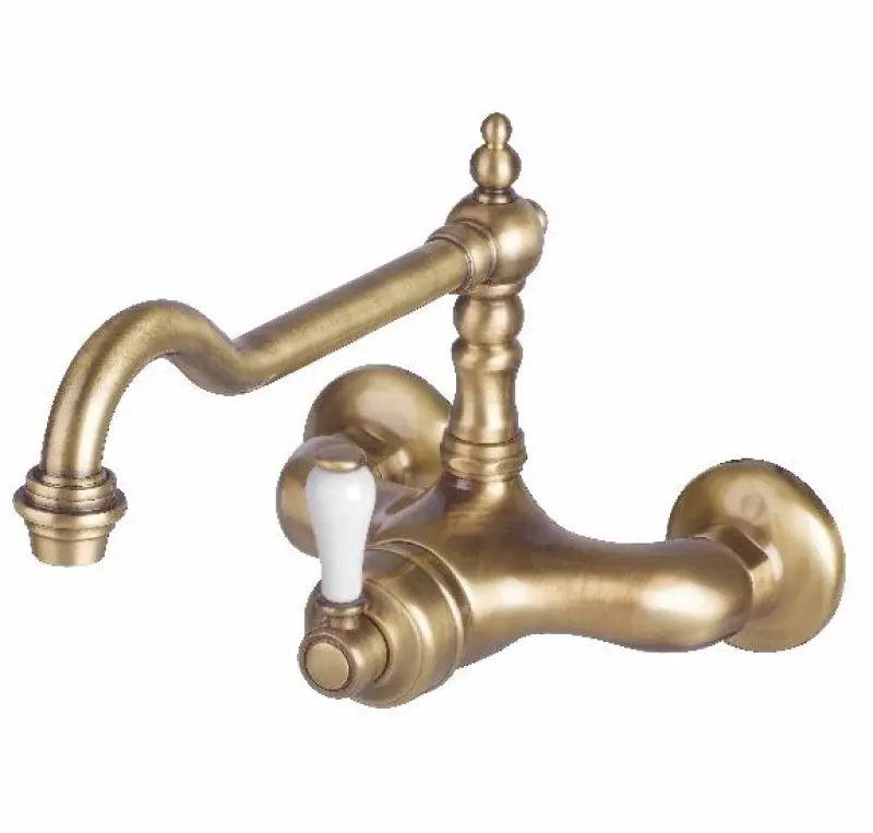 Rubinetto da cucina nostalgico Hermitage R a parete Cromo 10.9021