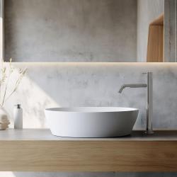 Waterevolution Flow rubinetto lavabo con bocca alta per lavabi incl. tappo a clic cromato T11501