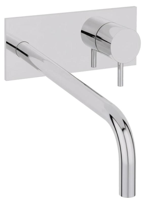 Waterevolution Flow Miscelatore per lavabo ad incasso con piastra di copertura e beccuccio da 25 cm Cromo T1161B01-25