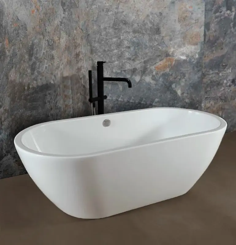 Waterevolution Flow rubinetto da bagno autoportante con doccia a mano nera opaca T133PR