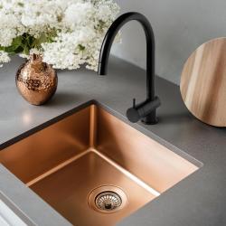 Waterevolution Flow Miscelatore da cucina con finitura opaca nera e beccuccio estraibile e T155PR