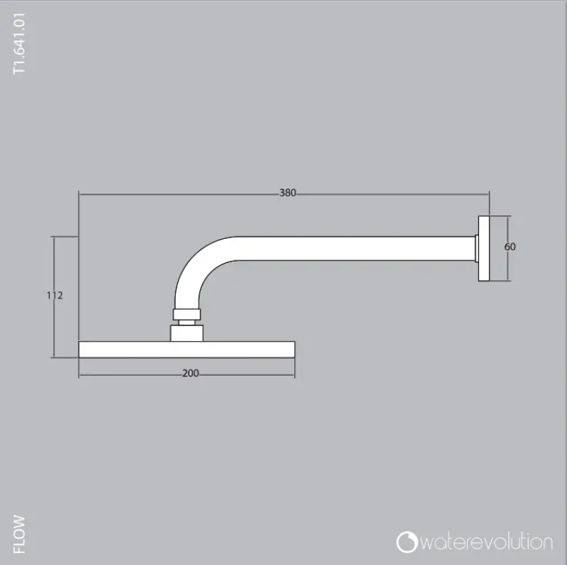 Doccia a soffione Waterevolution Flow 200mm con attacco a parete bianco opaco T1641BR