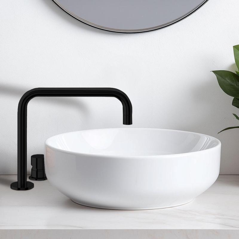 Waterevolution Flow Miscelatore per lavabo a 2 fori nero opaco T112HPR