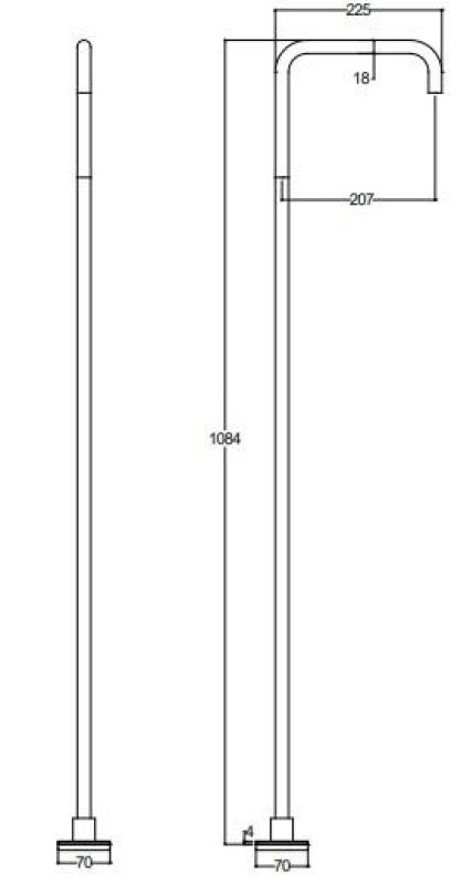 Waterevolution Flow Rubinetto lavabo freestanding Beccuccio bianco opaco T1.676.BR