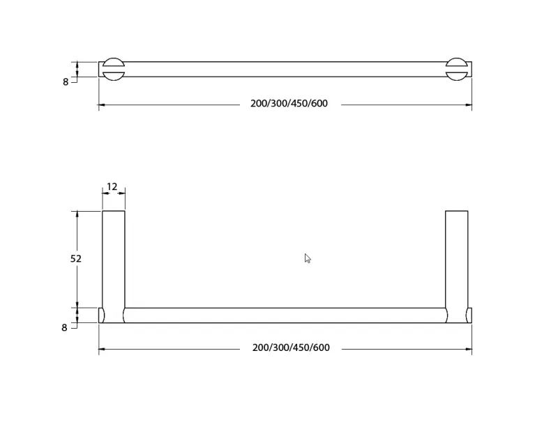Waterevolution S22 portasciugamani 45 cm in acciaio inossidabile A412IE
