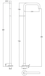 Waterevolution Flow uscita vasca freestanding nera opaca T1672H24PR