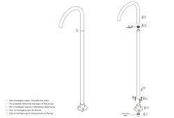 Waterevolution Flow uscita vasca da bagno a pavimento bianco opaco T1673BR