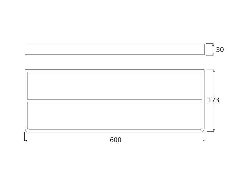 Waterevolution Deep porta asciugamani doppio 60 cm cromo A212D01