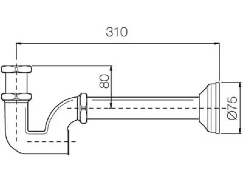 Sifone classico per lavabo e sifone per fontanella in metallo cromato PB Unix 1208676582.