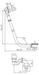Scarico per vasca da bagno PB con catena per vasca da bagno indipendente cromato 1208677012