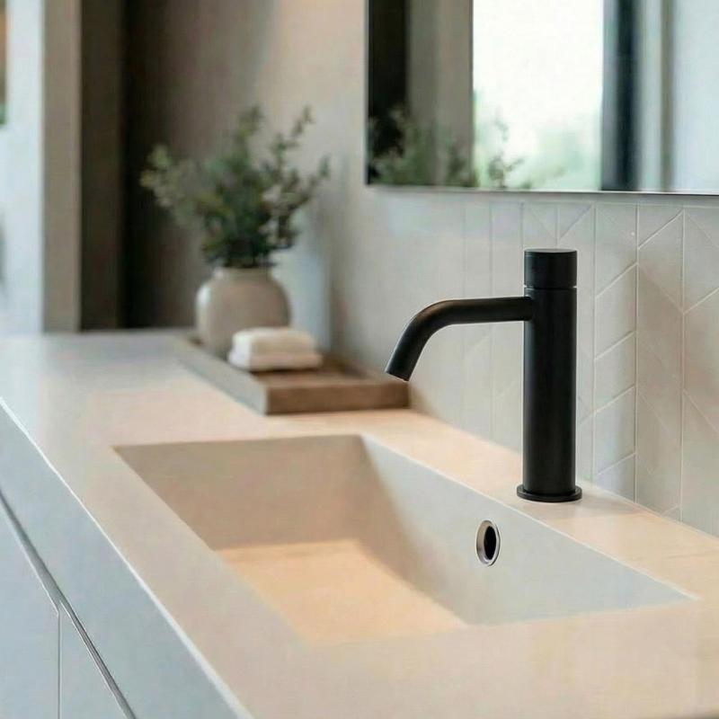 Waterevolution Flow Rubinetto fontana a chiusura automatica nero opaco T110TPPR