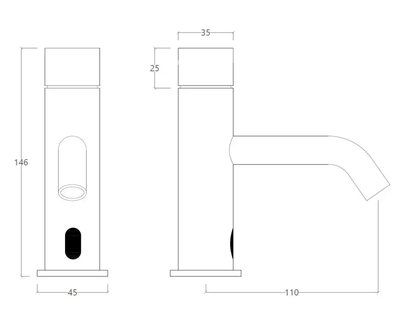 Waterevolution Flow Rubinetto elettronico per lavabo ad infrarossi a batteria bianco opaco T110EBBR