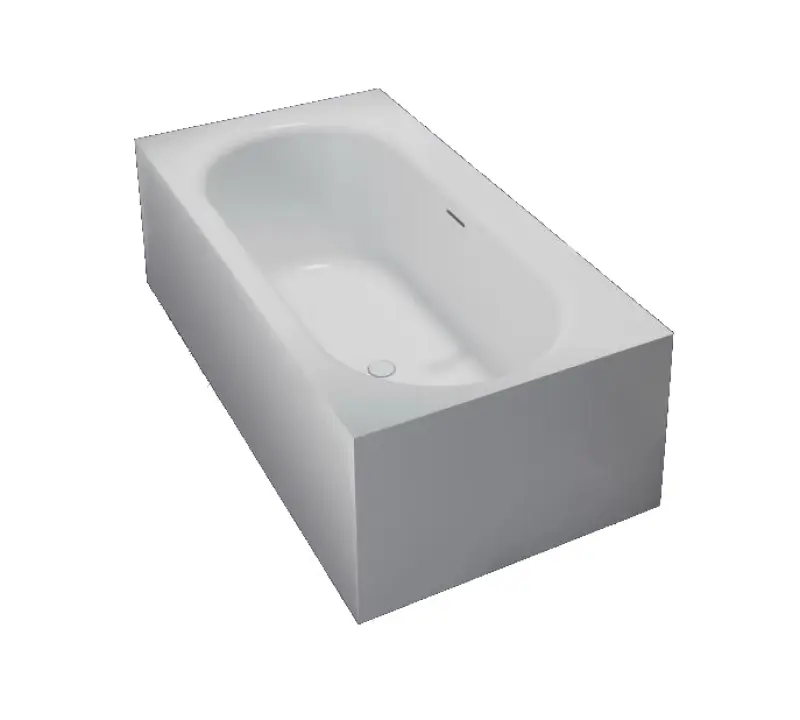 Solid-S Vasca da bagno freestanding Recto in solid surface (Corian) L180 x P93 x H55 cm, bianco opaco, ultima disponibilità