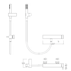 Waterevolution Flow miscelatore doccia con set doccia cromato T14001