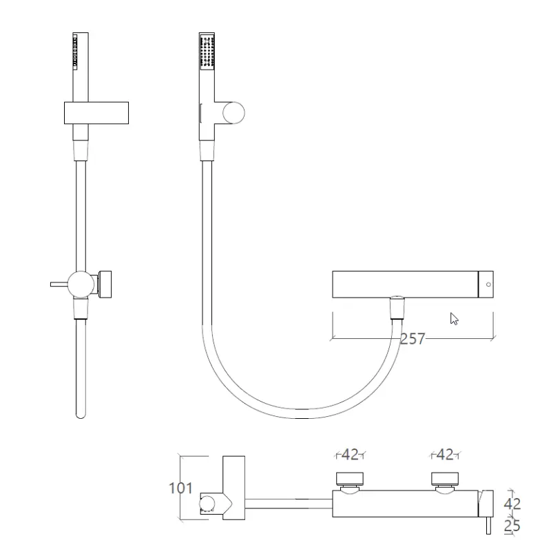 Waterevolution Flow miscelatore doccia con set doccia cromato T14001