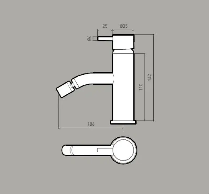 Waterevolution Flow rubinetto per bidet opaco bianco T120BR