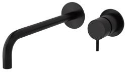 Rubinetto lavabo da incasso Watervolution Flow nero opaco con bocca 21 cm T116BPR-21