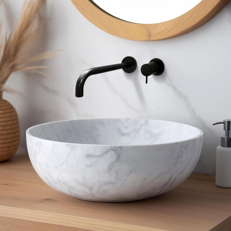 Rubinetto lavabo da incasso Watervolution Flow nero opaco con bocca 21 cm T116BPR-21