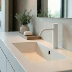 Waterevolution Flow Rubinetto per fontane a chiusura automatica, bianco opaco T110TPBR