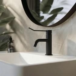 Waterevolution Flow Miscelatore per lavabo incluso tappo a clic nero opaco T111PR