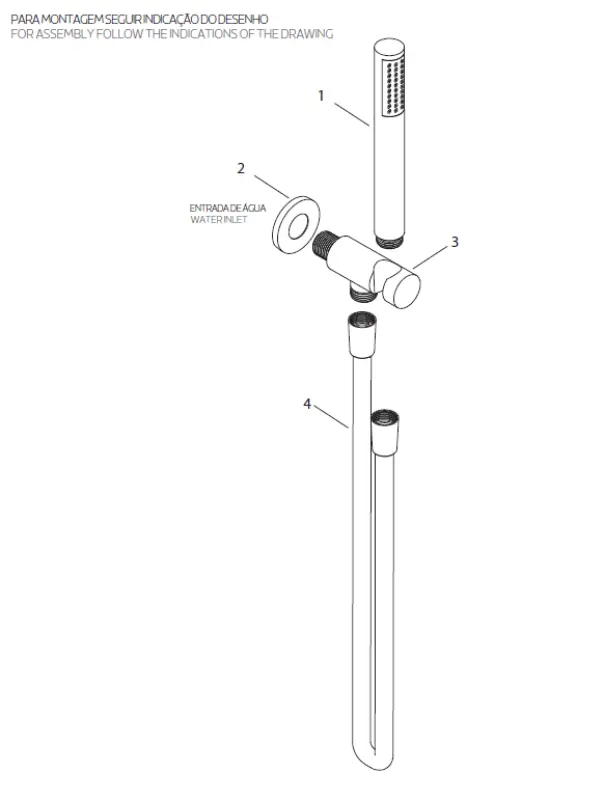 Set accessori bagno Watervolution Flow completo di raccordo a muro interamente in acciaio inox T1621IE