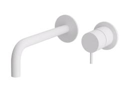 Rubinetto da incasso per lavabo Waterevolution Flow bianco opaco con bocca di erogazione 15 cm T116BBR-15