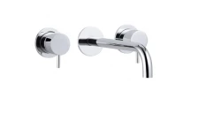 Waterevolution Flow Rubinetto lavabo da incasso a 3 fori cromato con bocca di erogazione 21 cm T1163F01-21