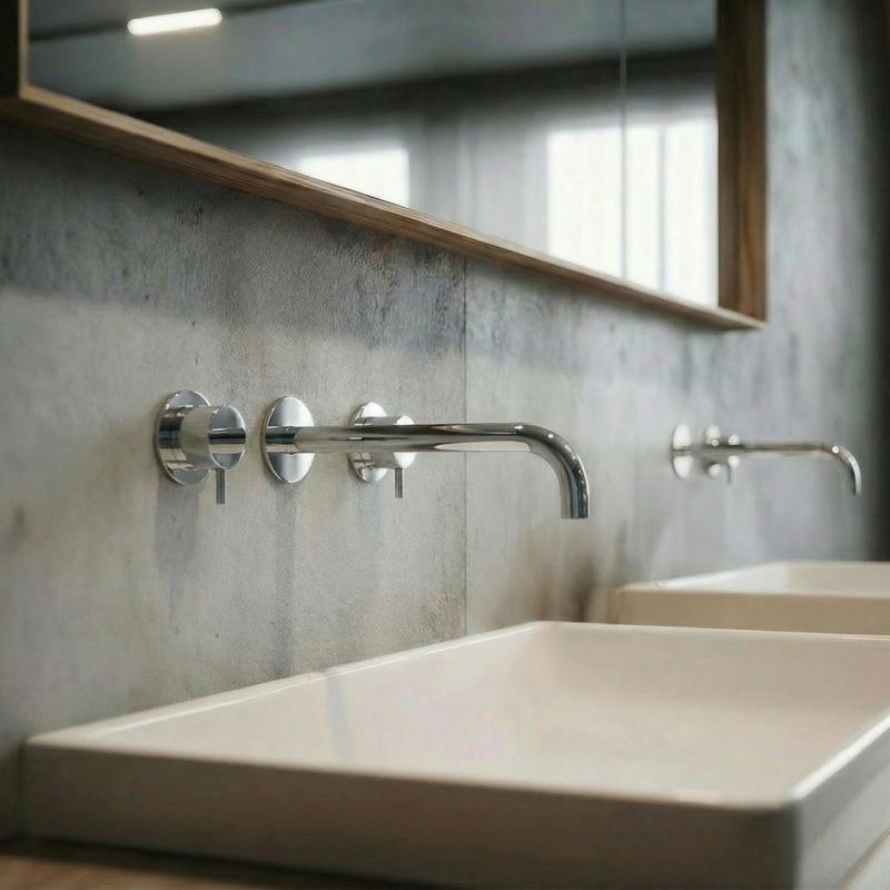 Waterevolution Flow Rubinetto lavabo da incasso a 3 fori cromato con bocca di erogazione 21 cm T1163F01-21